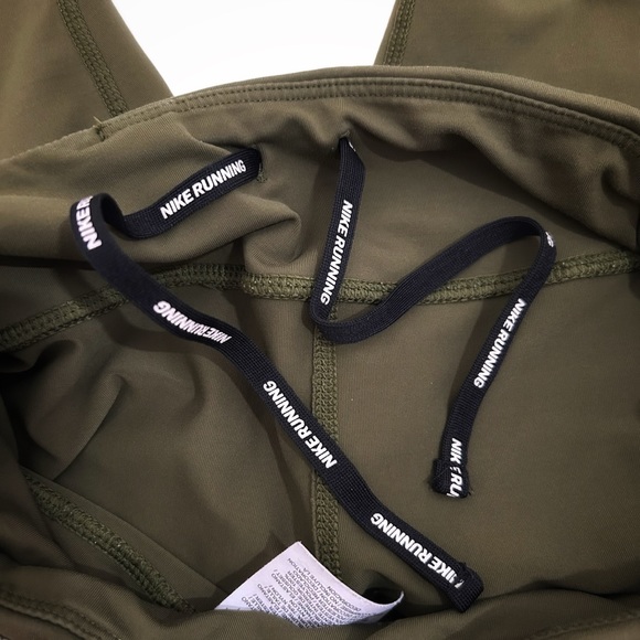 Nike Soul Cycle Olive Green & White Cropped Dri-Fit Athletic Running Leggings, S - Picture 10 of 16